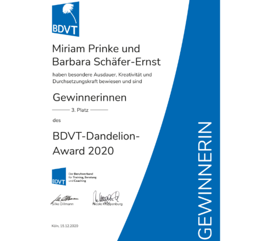 Bdvt dandelion award 2020